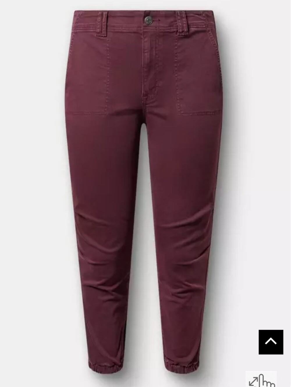 Torrid Women's Denim Jeggings- Burgundy With Zip Detail Bottom 22R